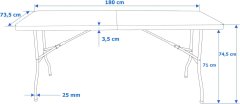 TZB Cateringový stůl WOODLAN 180 cm hnědý 