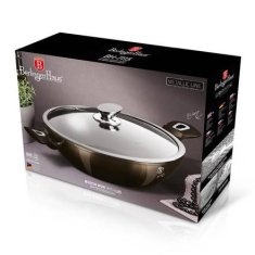 Berlingerhaus Wok pánev s poklicí s mramorovým povrchem BH-7115 30 cm Shiny Black Edition