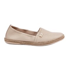 Dámské kožené espadrilky Zazoo Beige velikost 38