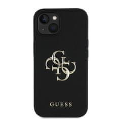 Guess Zadní kryt PU Grained 4G Metal Logo pro iPhone 13 Black