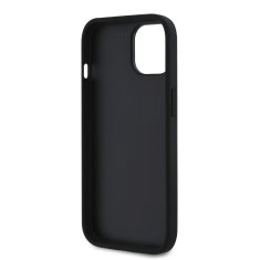 Guess Zadní kryt PU Grained 4G Metal Logo pro iPhone 14 Black