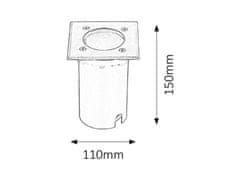 Rabalux Rabalux venkovní svítidlo do země Tacoma GU10 1x MAX 50W saténová chromová IP65 8714