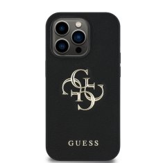 Guess Zadní kryt PU Grained 4G Metal Logo pro iPhone 13 Pro Black