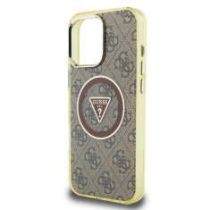 Guess Zadní kryt IML 4G Glitter and Triangle Logo MagSafe pro iPhone 16 Pro Brown