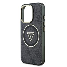 Guess Zadní kryt IML 4G Glitter and Triangle Logo MagSafe pro iPhone 16 Pro Max Black