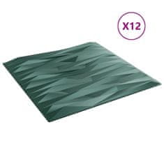 Vidaxl Nástěnné panely 12 ks zelené 50 x 50 cm XPS 3 m² kámen