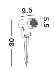 Nova Luce NOVA LUCE venkovní svítidlo s bodcem DESTRY černý hliník a čiré sklo plástvový difuzor proti oslnění GU10 1x10W 220-240V bez žárovky IP54 9136183