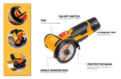 CoolCeny AKU úhlová mini bruska T-70 – Kufřík + 2 baterie