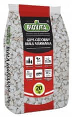 BioVita Dekorativní mramorová drť Bianco Mariana 16-32 mm 20 kg - bílošedý zahradní kámen Biovita