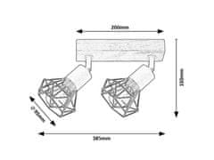 Rabalux  ZEUS stropní bodové svítidlo 2x40W | E14 - tmavé dřevo, černá