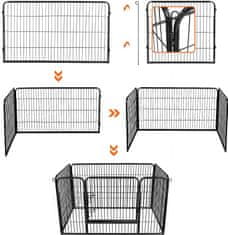 Songmics Ohrádka pro zvířata Liftera 122 cm černá