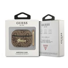 Guess GUA34GSMW pouzdro na Airpods 3. Generace brown 4G Script Metal Collection