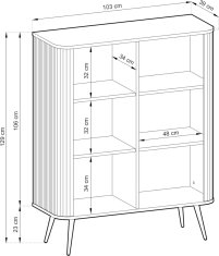 Piaski Komoda Zova 103 cm černá/černý rám