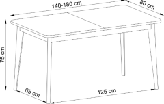 Piaski Rozkládací jídelní stůl Primo 140/180 cm dub Riviéra/bílý