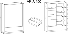 Piaski Šatní skříň Aria I 154 cm bílá