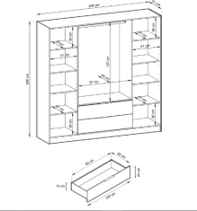 Piaski Šatní skříň Kelly 4D 206 cm dub artisan