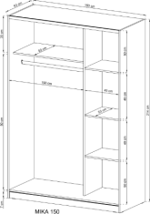 Piaski Šatní skříň Mika I 150 cm dub sonoma