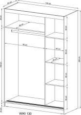 Piaski Šatní skříň Wiki A 130 cm grafit