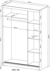 Piaski Šatní skříň Wiki A 150 cm grafit