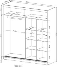 Piaski Šatní skříň WIKI A 200 cm grafit