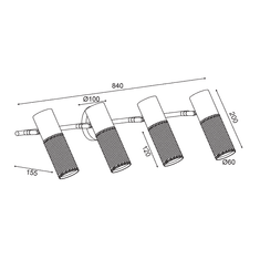 ACA  Nástěnné svítidlo ALCATRAZ max. 4x60W/E27/230V/IP20, černé