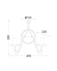 ACA  Nástěnné svítidlo PALMYRA max. 2x60W/E14/230V/IP20