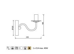 ACA  Nástěnné svítidlo KNOSSOS max. 40W/E14/230V/IP20, bílé