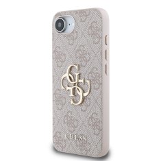 Guess Zadní kryt PU 4G Metal Logo pro iPhone 16e Pink