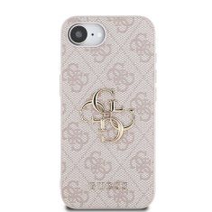 Guess Zadní kryt PU 4G Metal Logo pro iPhone 16e Pink