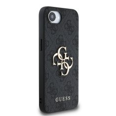 Guess Zadní kryt PU 4G Metal Logo pro iPhone 16e Grey