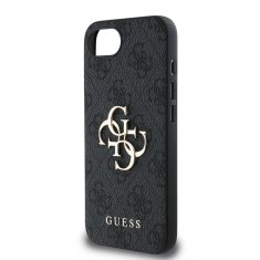 Guess Zadní kryt PU 4G Metal Logo pro iPhone 16e Grey