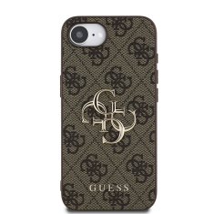 Guess Zadní kryt PU 4G Metal Logo pro iPhone 16e Brown