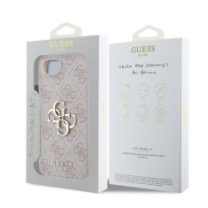 Guess Zadní kryt PU 4G Metal Logo pro iPhone 16e Pink