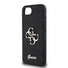 Guess Zadní kryt PU Fixed Glitter 4G Metal Logo pro iPhone 16e Black