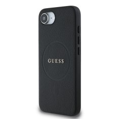 Guess Zadní kryt PU Grained Classic Logo MagSafe pro iPhone 16e Black