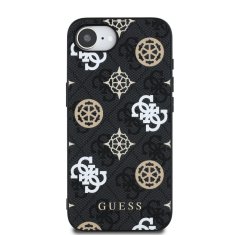 Guess Zadní kryt PU 4G Peony MagSafe pro iPhone 16e Black