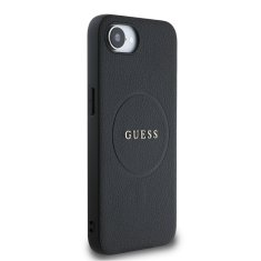 Guess Zadní kryt PU Grained Classic Logo MagSafe pro iPhone 16e Black