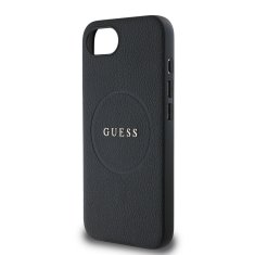 Guess Zadní kryt PU Grained Classic Logo MagSafe pro iPhone 16e Black