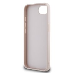 Guess Zadní kryt PU Grained 4G Metal Logo pro iPhone 16e Pink