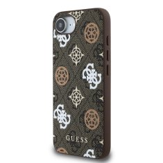 Guess Zadní kryt PU 4G Peony MagSafe pro iPhone 16e Brown