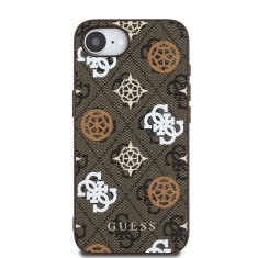 Guess Zadní kryt PU 4G Peony MagSafe pro iPhone 16e Brown