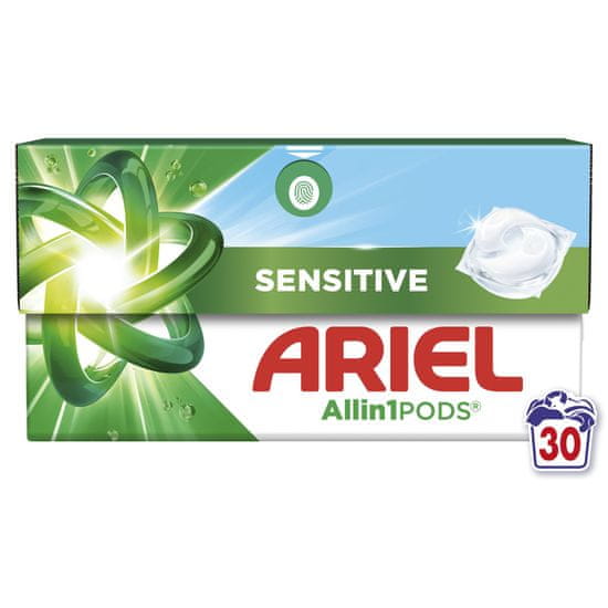 Ariel Sensitive Allin1, kapsle na praní, 30 praní