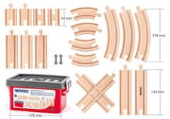 Set kolejí v plastovém boxu, 20ks