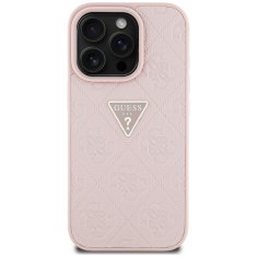 Guess Originální zadní kryt Hot Stamp 4G Pattern Triangle Metal Logo pro iPhone 16 Pro Max pink