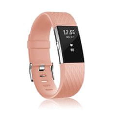 BStrap Silicone Diamond (Large) řemínek na Fitbit Charge 2, pink