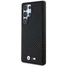 Bmw Originální zadní kryt Leather Carbon MagSafe pro Samsung Galaxy S25 Ultra černý