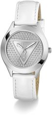 Guess Ladies White Silver Tone Analog Watch GW0745L3