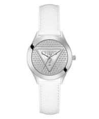 Guess Ladies White Silver Tone Analog Watch GW0745L3