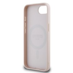 Guess Zadní kryt PU Grained Classic Logo MagSafe pro iPhone 16e Pink