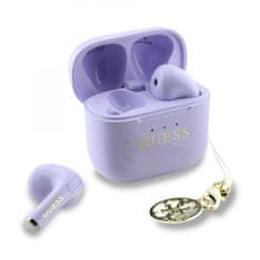 Guess Bezdrátová sluchátka Classic Logo Charm TWS Purple